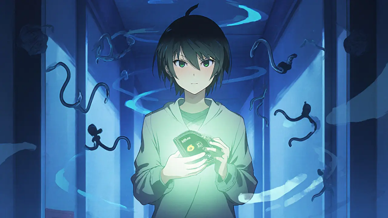 Personaje anime vigilando riesgos de phishing y liquidez con una wallet hardware
