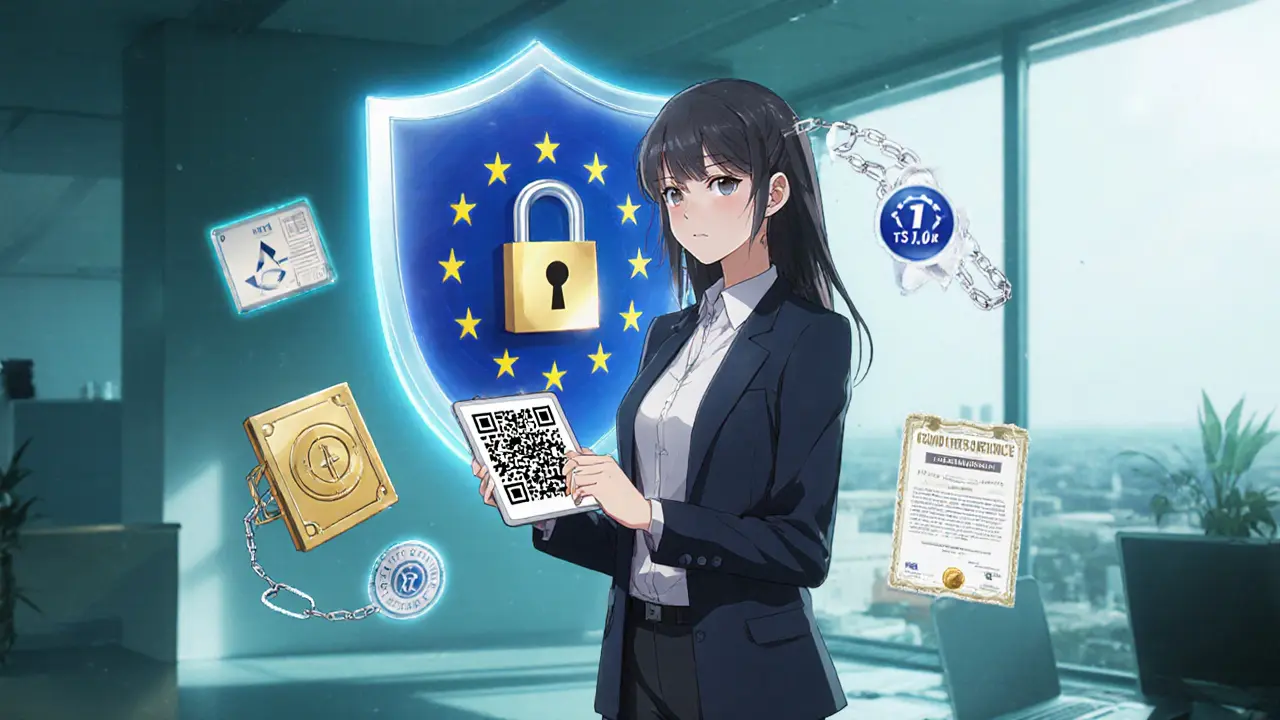 Escena anime con escudo que representa seguridad de Vertbase: 2FA, cifrado y seguro contra hackeos.