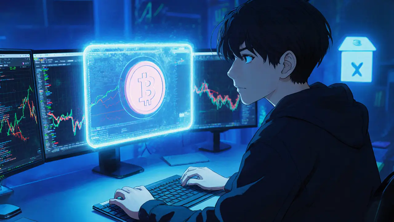 Personaje anime usando una wallet Solana para intercambiar el token WW3 en un DEX.