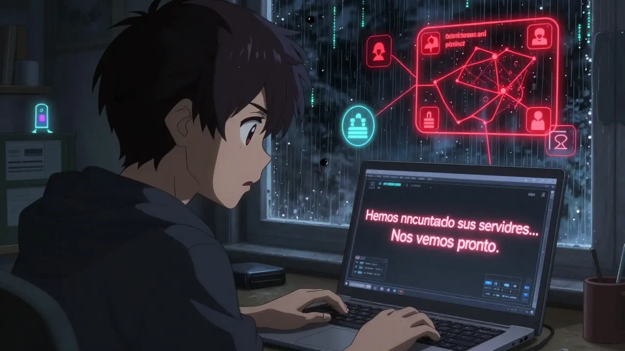 Joven ruso mira una advertencia policial en su pantalla mientras su dirección de billetera se ilumina en rojo.