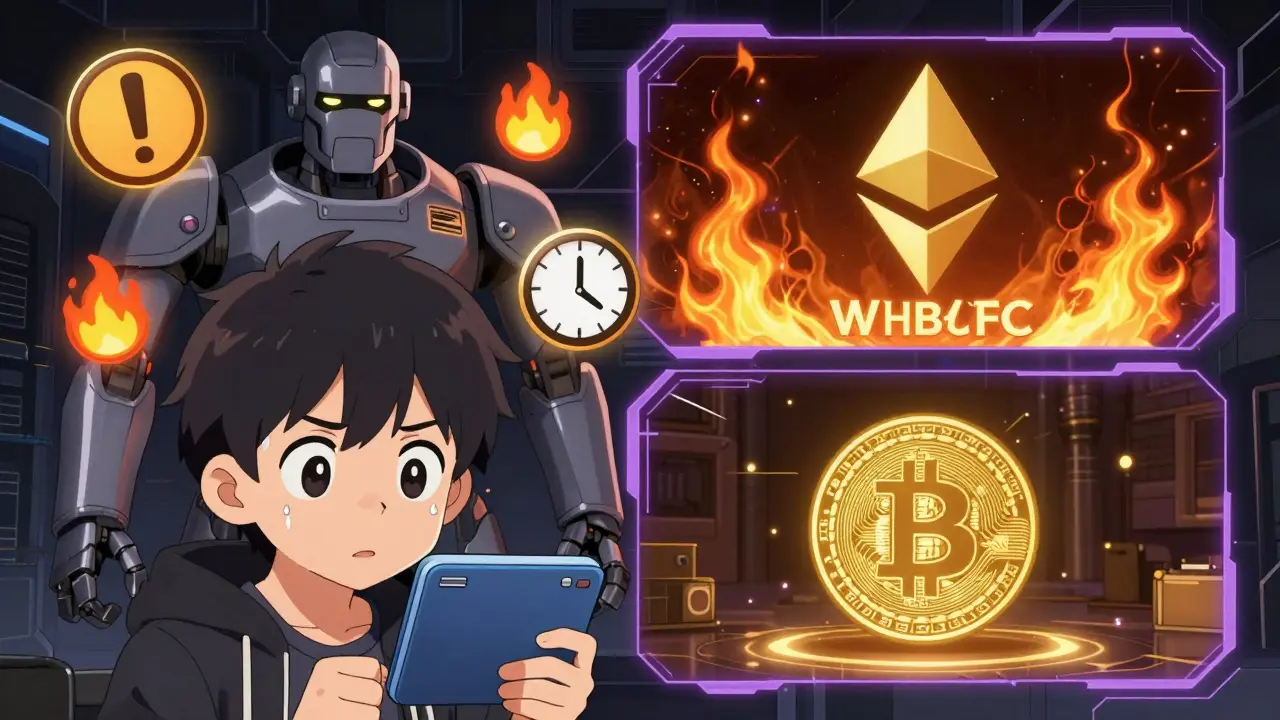 Un usuario envía WBTC a un custodio robótico, con iconos de advertencia y dos cadenas blockchain mostrando el proceso inverso.
