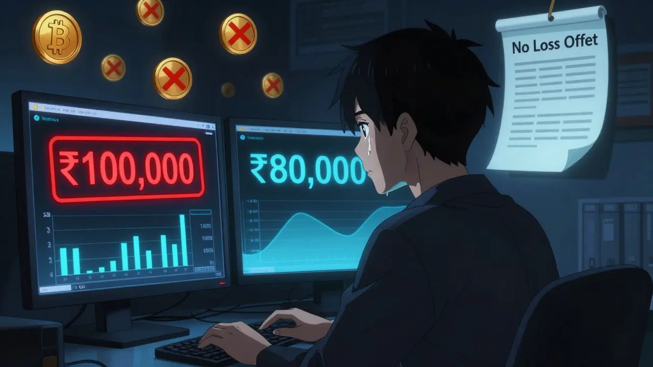 Regla de no compensación de pérdidas en India: Impacto en los traders de criptomonedas