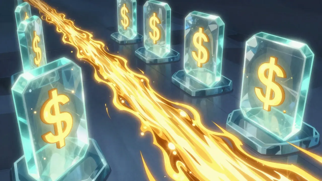 Flujo de liquidez programable a través de nodos de contratos inteligentes.