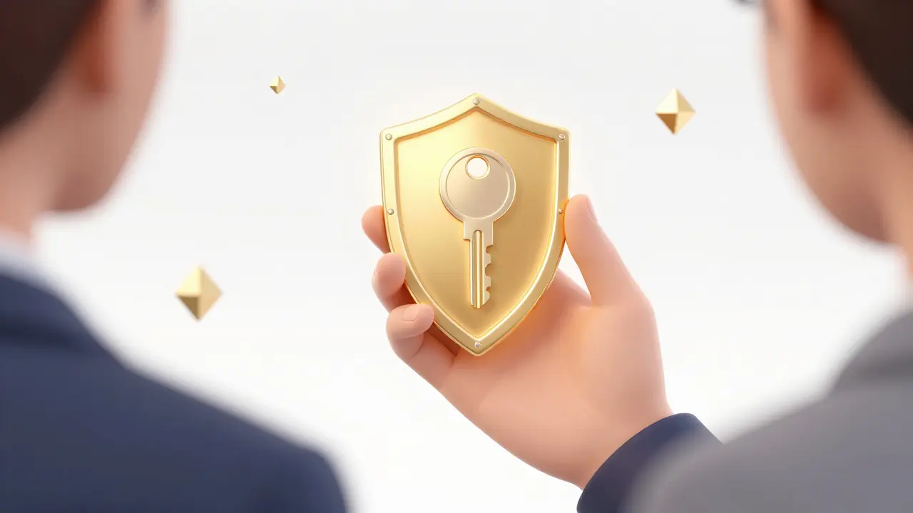 Mano sosteniendo una llave digital brillante que simboliza la autocustodia.