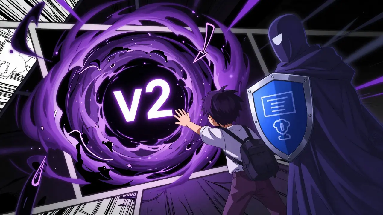 Escena de anime que advierte sobre los riesgos falsos de MiaSwap v2