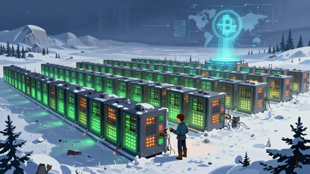 Anime: granja de minado en Siberia vinculada a IA y comercio global