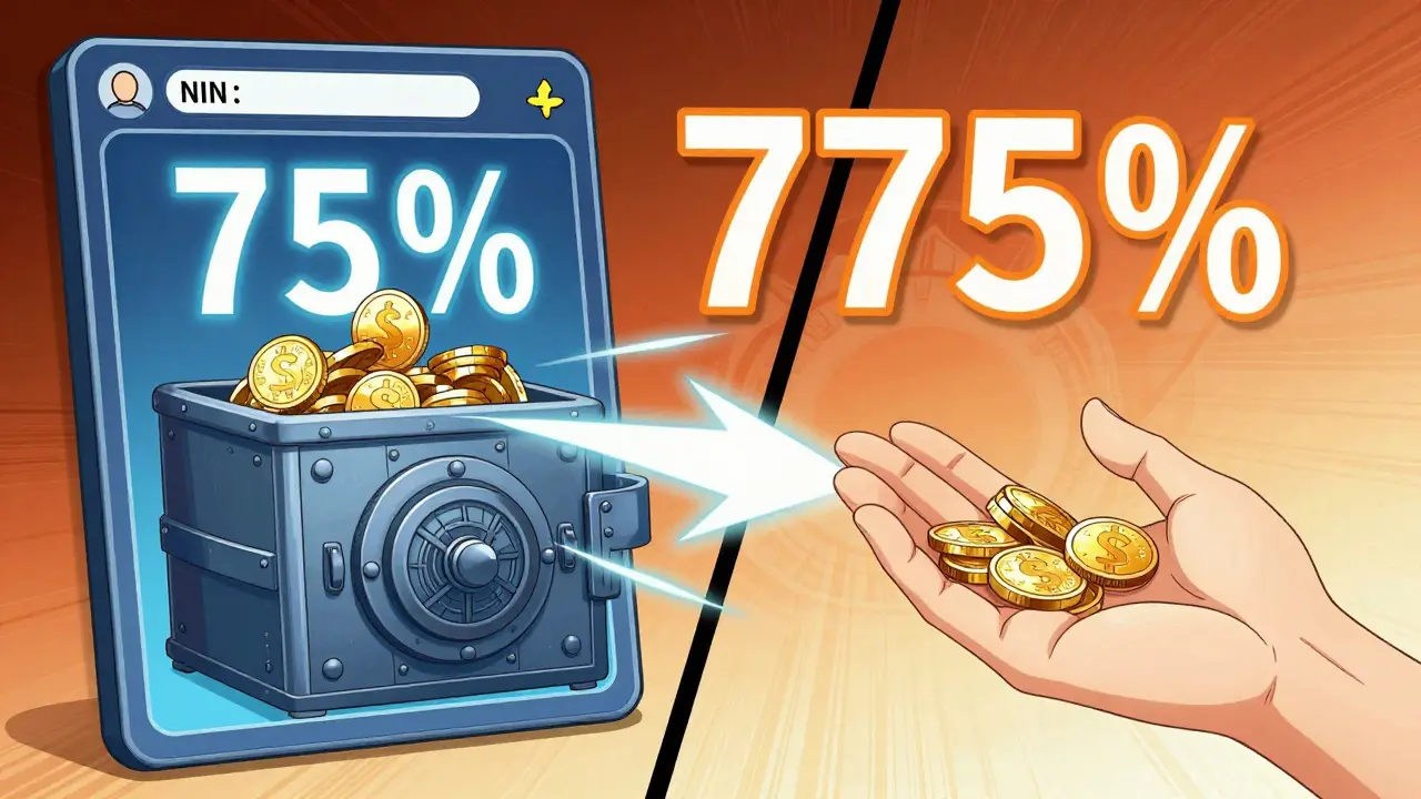 Visualización conceptual de la regla obligatoria de venta del 75% de activos minados