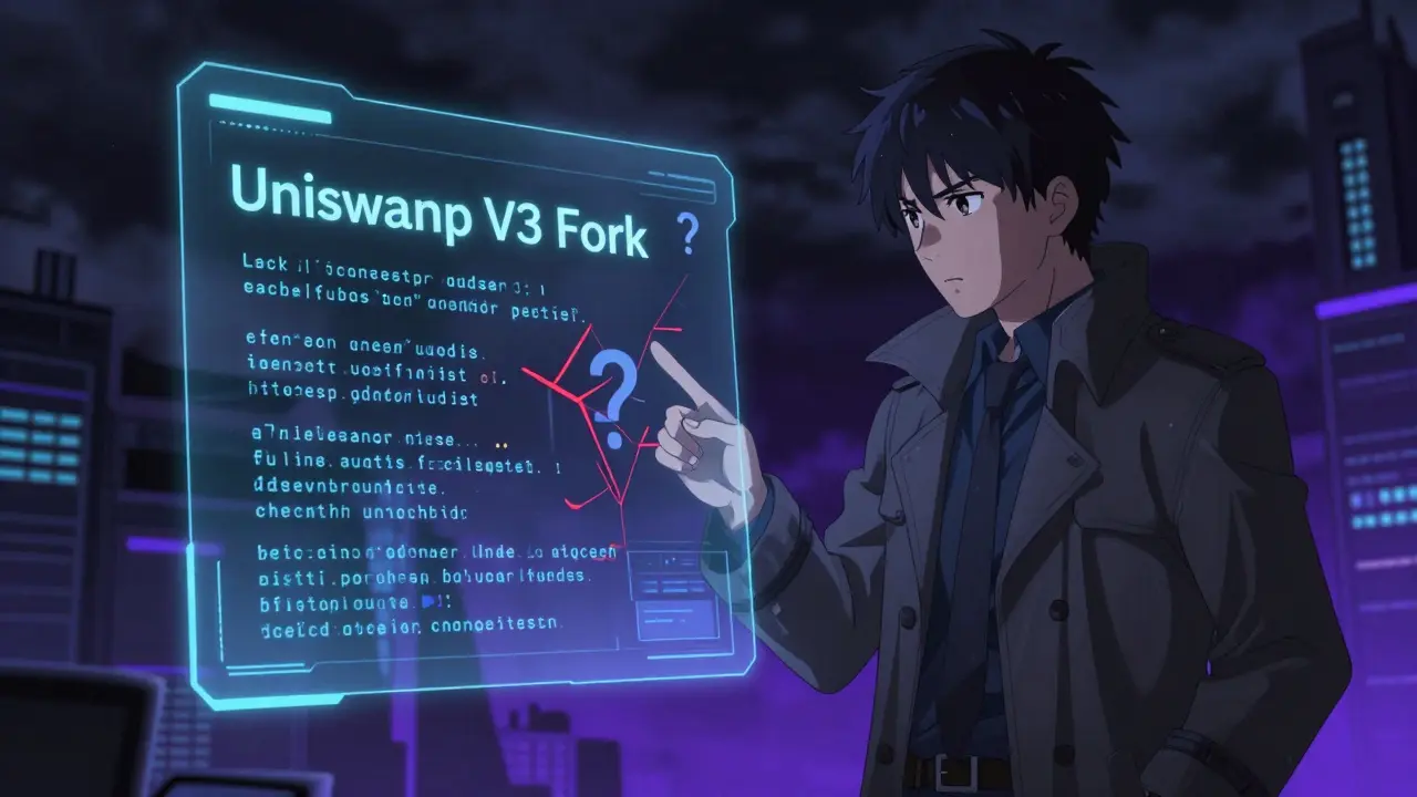 Personaje anime analizando riesgos de seguridad en código cripto